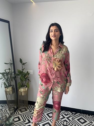 Lookmark Women's Kurta Set With Floral Print And Cotton Blend Fabric With Pant (Az-Lm-Og-Ks2150-S) Pink