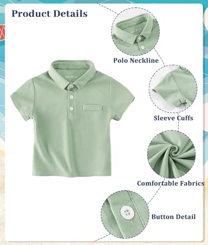 Image of Volunboy Baby Boy Summer Clothes Short Sleeve Polo Shirts Shorts Set Pique Beach Outfits