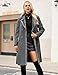 Wiepux Women's Winter Double-breasted Slim Fit Faux Fur Lapel Dress Coat, Warm Long Jacket,Dark Gray,XXL
