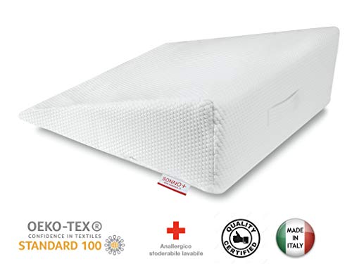 SONNO+ Anti-Reflux Keilkissen 2 in 1 mit Einstellbarer Dicke 18 oder 24 cm, mit 2,5 cm Memory Schaum, Matratzenkeil, Matratzenerhöhung für Erwachsene