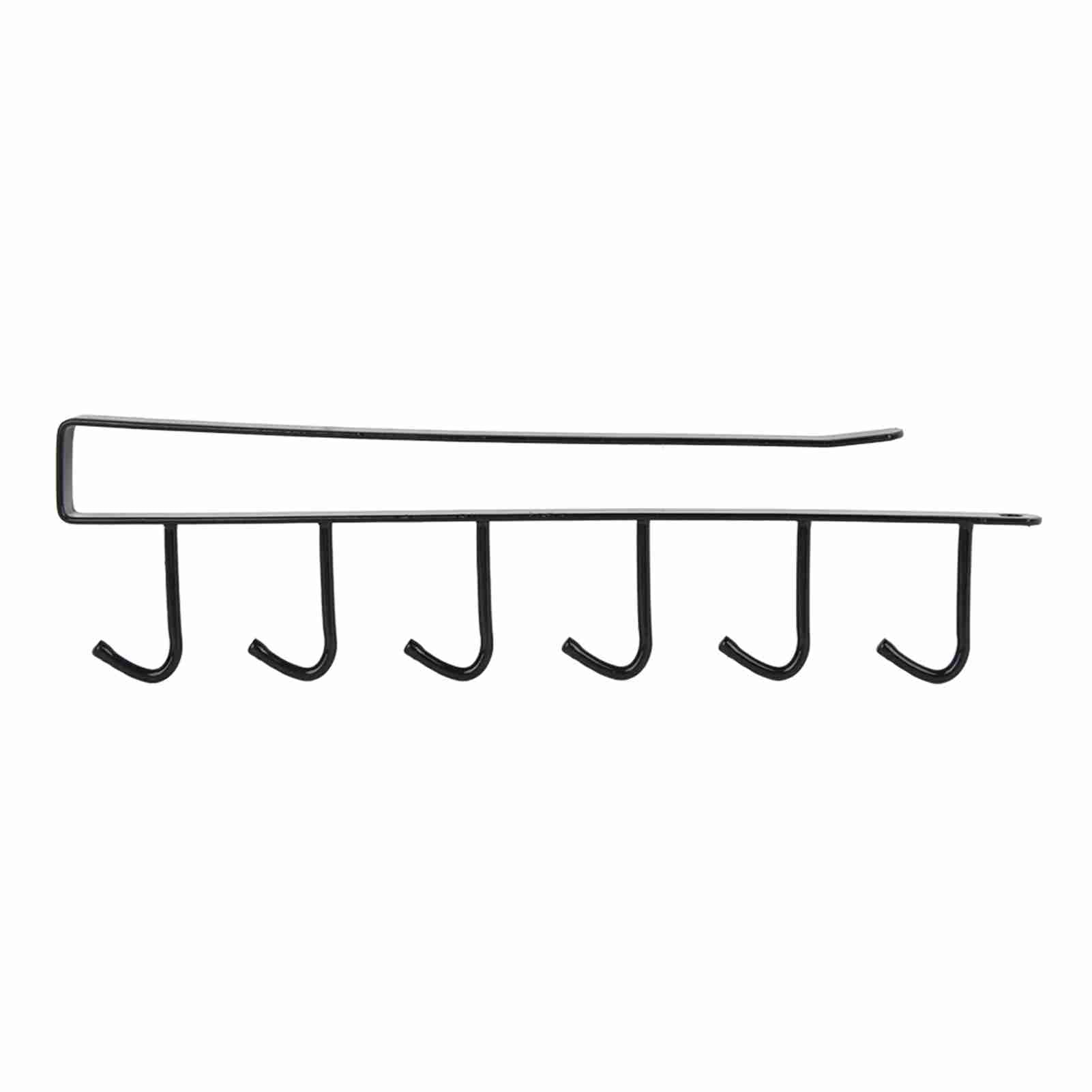 Mbeysaq Kitchen Storage Rack Cupboard Shelf Hook Organizer for Hanging Utensils (Black)