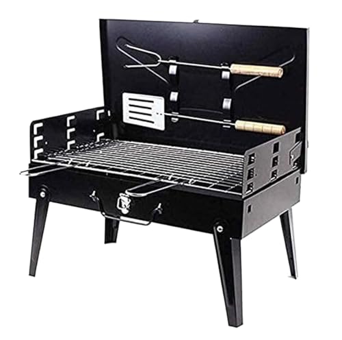PNAJFUEL Parrilla para Barbacoa Al Aire Libre Parrilla para Barbacoa Doméstica Parrilla para Carbón Parrilla para Patio Parrilla para Barbacoa Multiusos para Acampar/Black/44X27.5X47Cm