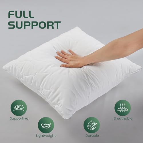 Utopia Bedding Kopfkissen 40x40 cm (2er Set), Gestepptes Kissen für Bett und als Dekokissen, Kissenfüllung, SofaKissen, Zierkissen für Couch (Weiß)