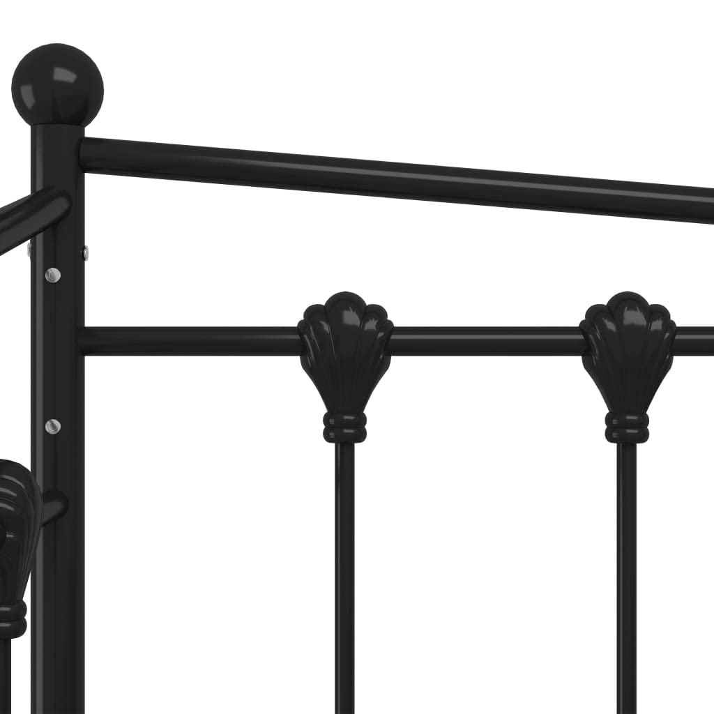 vidaXL Estructura de Sofá Cama Extraíble para Pijamas Auxiliar de Invitados Habitación Mueble Mobiliario Duradero Individual de Metal Negro 90x200 cm