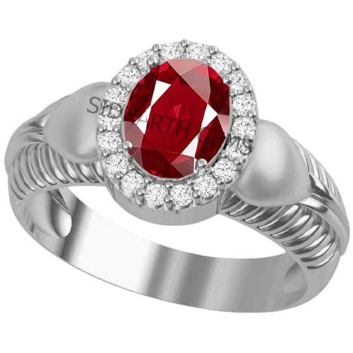 Bague plaquée argent et rubis naturel de 13,45 carats d'exception