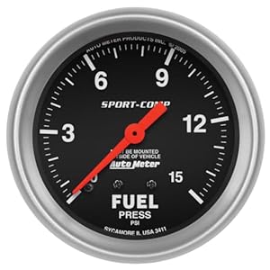 Auto Meter 3411 Sport-Comp Mechanical Fuel Pressure Gauge, Fuel Pressure – 2 5/8″