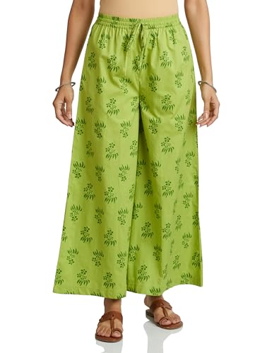 Image of Amazon Brand - Myx Women Relaxed Cotton Flared Palazzo (Available in Plus Sizes)