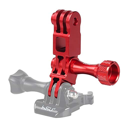 Image of HSU Aluminum Alloy Metal Adjust Arm Straight Joints Mount, Same Direction Straight Joints Mount for Go Pro Hero 11 /10 /9 /8 /7 /6 /5 Black,Session 5 /4,Hero 3+,DJI Osmo Action Action Camera and More(Red)