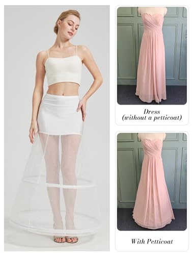 Image of BEAUTELICATE A-line Full Gown Floor-Length Bridal Dress Gown Slip Petticoat