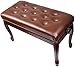 Duet Regulowany Piano Ławka Drewniana stołek fortepianu z grubym Pu Skórzane siedzenie odpowiednie do praktyki muzycznej, wysokości: 48~58 cm (Color : Brown)