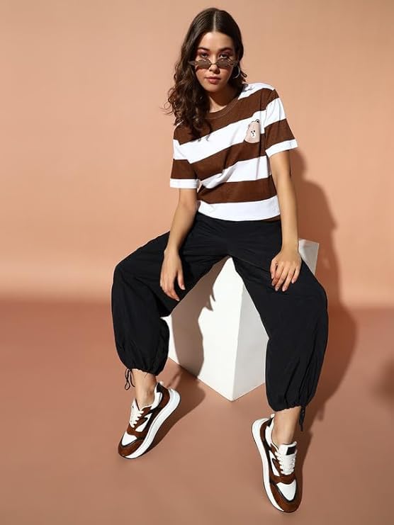 Image of THE DRY STATE Women Cotton Half Sleeve Round Neck Tshirt