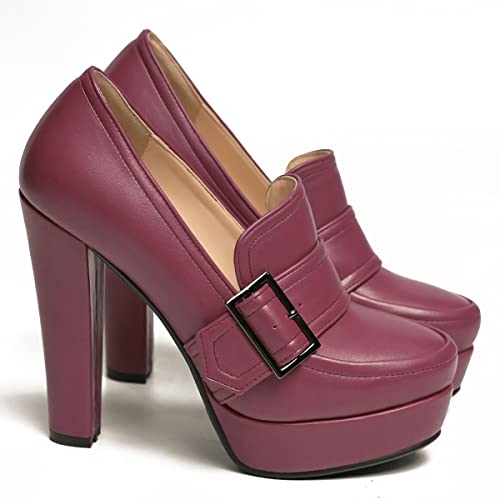 Image of SHODENSE Women Vintage Chunky Platform Loafers Pumps Tassel Round Closed Toe Slip On Suede Block High Heel Dress Loafer Shoes Buckle Strap Oxford Loafers Fringe Pump Dressy Chic Sexy Y2k 4-11 M US