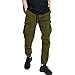WZIKAI Mens Casual Joggers Pants Cotton Elastic Waist Drawstring Cargo Pants Fashion Athletic Outdoor Track Jogging Sweatpants Green S