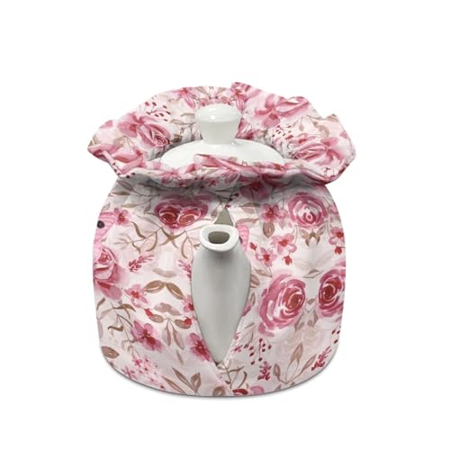 Image of Pink Butterfly Teapot Cozy for Tea Pot - Dust Cover & Insulation - Keep Warm - Kitchen Accessory
