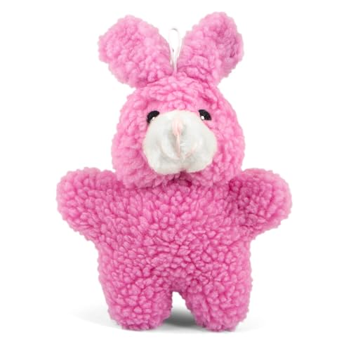 Jeffers Pet Animal Fuzzies Plush Squeaky Dog Toy for Puppies & Dogs, Soft 8 Inch Stuffed Animal, Interactive Pet Toys for Chewing, Crate, Travel, Indoor Play, Small to Large Breeds - Pink Rabbit