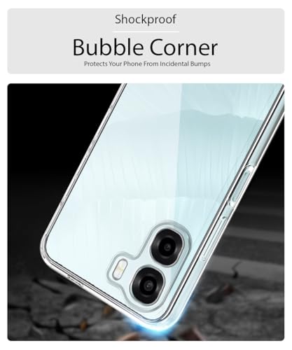 Image of WOW IMAGINE Transparent Back Cover Case for Oppo K14x 5G | Oppo A6x | A6s 5G | Raised Bumps for Full Device & Camera Protection Shockproof TPU Silicone Back Case Mobile Cover - Transparent