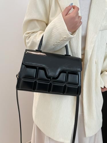 MakeMeChic Women's PU Leather Crossbody Bag Top Handle Shoulder Handbag with Adjustable Strap3