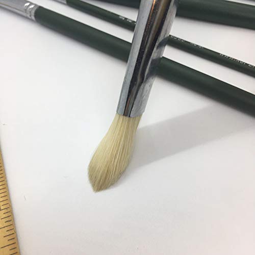 Xdt#6385 Filbert Artist Paint Brush 6 Piece Set Medium Stiff Hog Bristle Extra Long Handle #2#4#6#8#10#12, Acrylic Oil Watercolor #TOP7