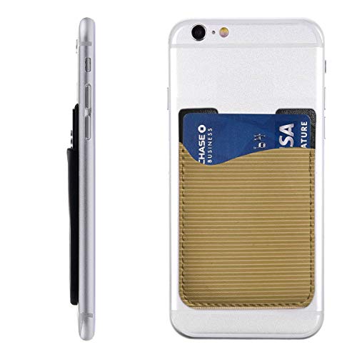 ~ Phone Card Holder, Stick-On Id Credit Card Wallet Phone Case Pouch Sleeve Pocket for iPhone, Android and All Smartphones Antique Olive Green