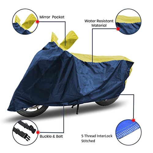 Image of Hunter 350 Two Wheeler Bike Cover Accessories - Dustproof - UV Protection - Premium Bike Cover Blue Yellow