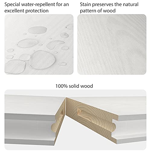 Baobab Workshop Wood Floating Shelves Set Of 2 - Rustic Shelf 24 Inch - Made In Europe - Wide Wooden Wall Shelves For Living Room Bedroom Kitchen Bathroom Farmhouse - White Color - 24D X 6.7W #TOP3