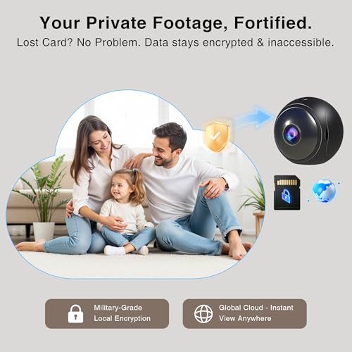 Image of AOBOCAM Mini Security Camera 4K WiFi Rechargeable, Night Vision 5GHz WiFi,Motion Detection, Bluetooth App Control, 24 /7 Cycle Recording, Indoor Cam for Home, Office Pet Baby Nanny Cam