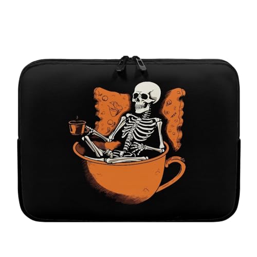 UOIMAG Funny Skull   Funda acolchada para laptop de 10 pulgadas, delgada, a prueba de golpes, para hombre y mujer
