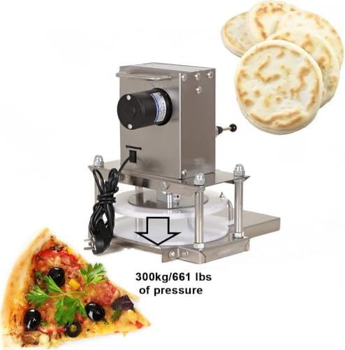 Pressa per Pizza Commerciale, Pressa per Impasto per Pizza Semiautomatica in Acciaio Inossidabile, Pressa per Tortilla Elettrica per Pizza, Torta, Tortillas, Pasticceria, Impasto per Pizza da 23 cm