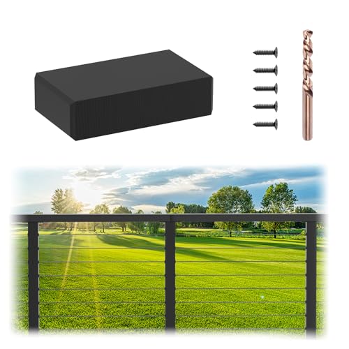Image of Extension Connectors for Stainless Steel Flat Top Handrail, 1 Pack Black Hand Rail Accessories with Screws, High Strength POM Handrail Fitting for Deck Stair Cable Railing, MY02-E