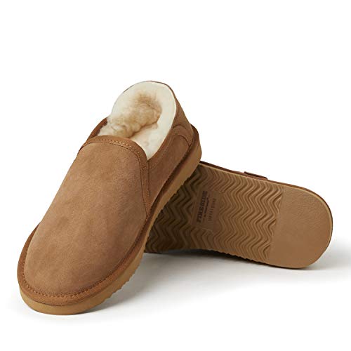 Fireside By Dearfoams Mens Hobart Genuine Shearling Closed Back Slipper, Chestnut, 8 Us #TOP1