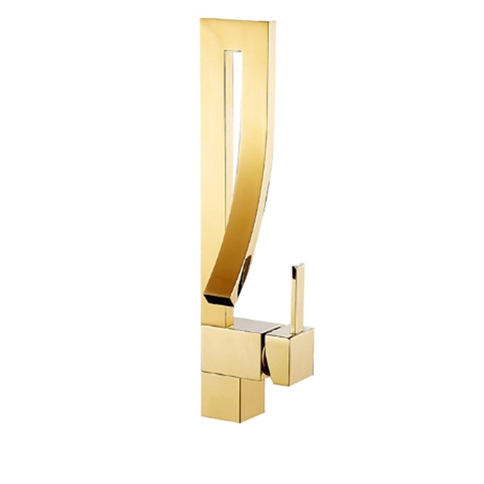 Bateria łazienkowa Kran Umywalka Kran Kwadratowy Torneira Baterie łazienkowe Czarny Nikiel Chrom i Zimne Miksery Mikser do umywalki stojącej(Gold)