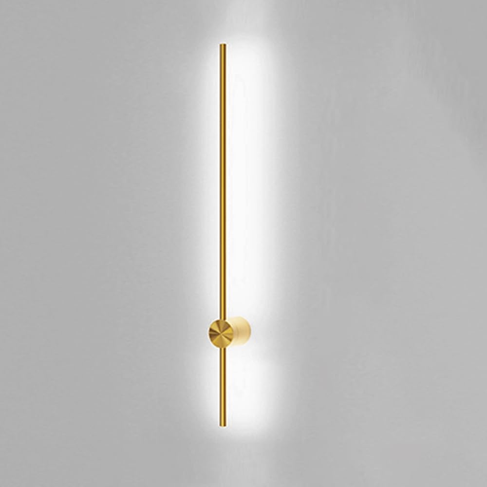 HPTHLY Indoor Wall Lights Fixtures Led Wall Lamps Adjustable Brass Strip Wall Sconces With Acrylic Shade For Bedroom Living Room Hallway (White Light-80Cm)