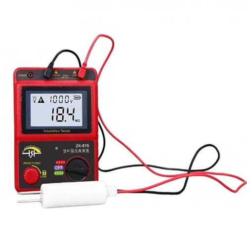 Probador de resistencia de aislamiento con pantalla LCD, medición de conductividad de pintura, máximo 99 cuentas, frecuencia de muestreo de 0,5 a 10/s para pruebas industriales y eléctricas