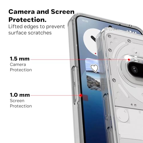 Image of RIGGEAR Shockproof Clear Hybrid Armor Back Cover Case for Nothing Phone 3a (Clear PC+ Transparent TPU Bumper)