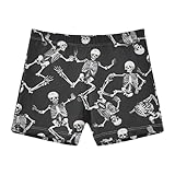 ALAZA Skeleton Sugar Skull Black Boys Swim Trunks Toddler Swimwear Kids Swim Shorts Bathing Suit Swimsuit 5T-6T