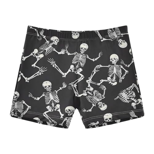 ALAZA Skeleton Sugar Skull Black Boys Swim Trunks Toddler Swimwear Kids Swim Shorts Bathing Suit Swimsuit 5T-6T