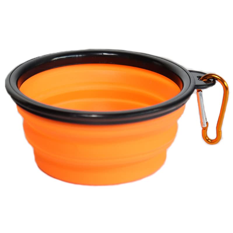 Medium Collapsible Pet Feeding Bowl [Orange]