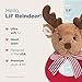 Bearington Baby Lil’ Reindeer Christmas, 5.5 Inch Christmas Reindeer Plush Stuffed Animal, Soft Baby Rattles and Plush Rings, for Ages 0-14