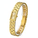 Heyssen Pequeños relojes dorados para mujer, pulseras de lujo, caja rectangular, para vestir, accesorios de moda, reloj impermeable con herramientas, regalos para mujer, reloj para mujer, Oro