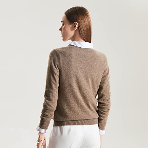 GreenMount Women's V Neck Sweater 100% Pure Cashmere Essential Long Sleeve Pullover Warm Soft Sweater for Women3