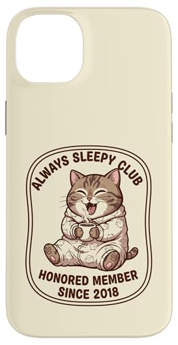 Always Sleepy Club �L�D�� �p�W���} �R�[�q�[ �ӑĂȃ��[���A �X�}�z�P�[�X iPhone 14 Plus �p