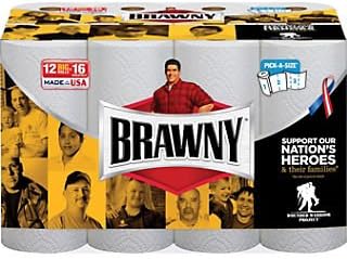 Brawny Pick-A-Size 2-Ply Paper Towel Rolls; 102 Sheets/Roll, 12 Rolls/Case