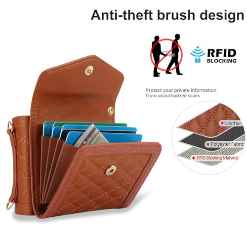 Étui portefeuille en cuir Samsung Z Flip6 marron chic et durable - 4