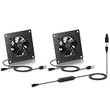 xiaoqijia Système de ventilateur USB 80 mm silencieux USB/DC 5 V/12 V 10,2 cm avec réglage à 6 vitesses, fonction interrupteur de cycle programmé, pour home cinéma, AV, armoires, salles de plantes, maisons pour animaux domestiques,