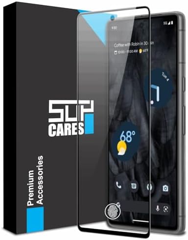 SupCares Tempered Glass for Google Pixel 7 (6.1 Inch) With Installation Kit | 9H Edge to Edge Screen Protector | Black