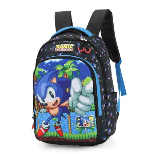 Mochila Escolar Sonic The Hedgehog Preta Luxcel