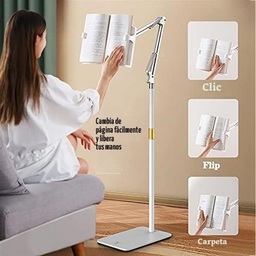 Soporte de suelo para lectura de libros, soporte ajustable para libros de cocina, soporte de suelo para tableta, soporte de altura ajustable, soporte para libros, soporte para atril extra grande y