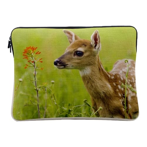 Housse ordinateur aspect lin faon cadeau idéal amoureux de nature