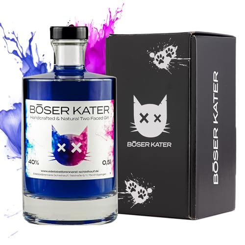 BÖSER KATER Magic Two Faced Gin | Farbwechsel-Effekt von Blau zu Violett...