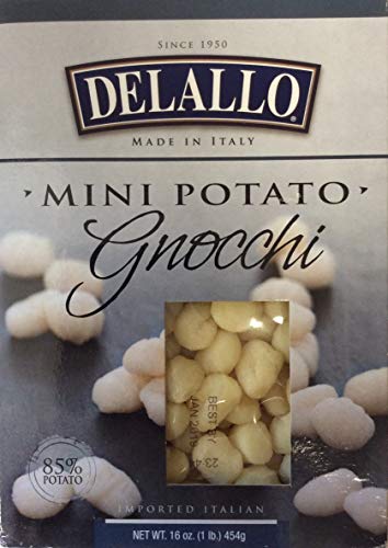 Delallo Italian Mini Potato Gnocchi, 1 Pound (Pack of 3)